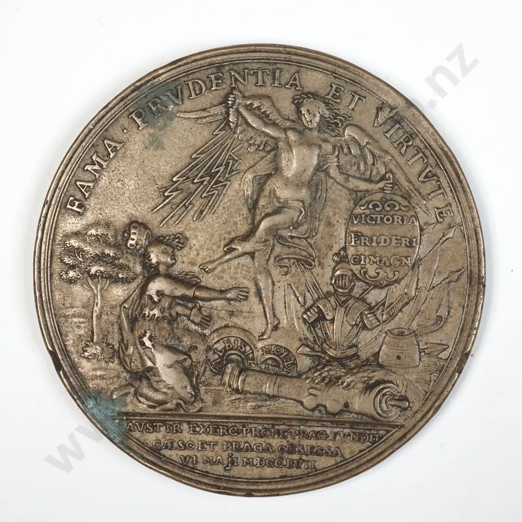 1757 Kingdom of Prussia Medal - Commemorates the Seven Years War of the Battle of Prauge Image 1++