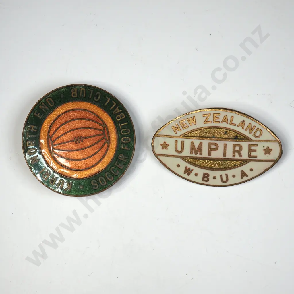 Pair of Vintage Enamelled Sports Badges Image 1++
