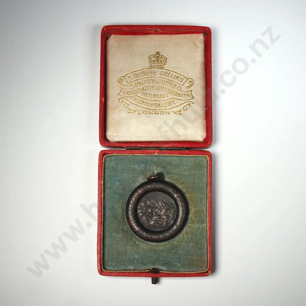 Cased Royal Life Saving Society Medal - 1914 New Zealand Championship - A Haworth Image 1++