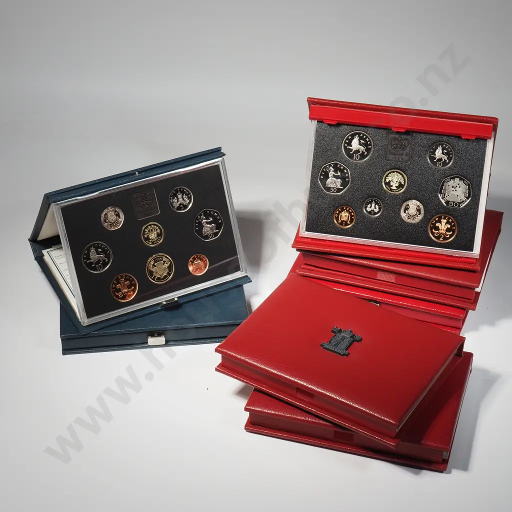 Seven Great Britain Proof Coin Sets Image 1++