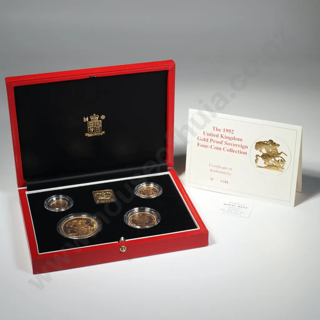 United Kingdom Four Gold Sovereign Coin Set - 1/2 - Full - Double & Quintuple Sovereigns Image 1++