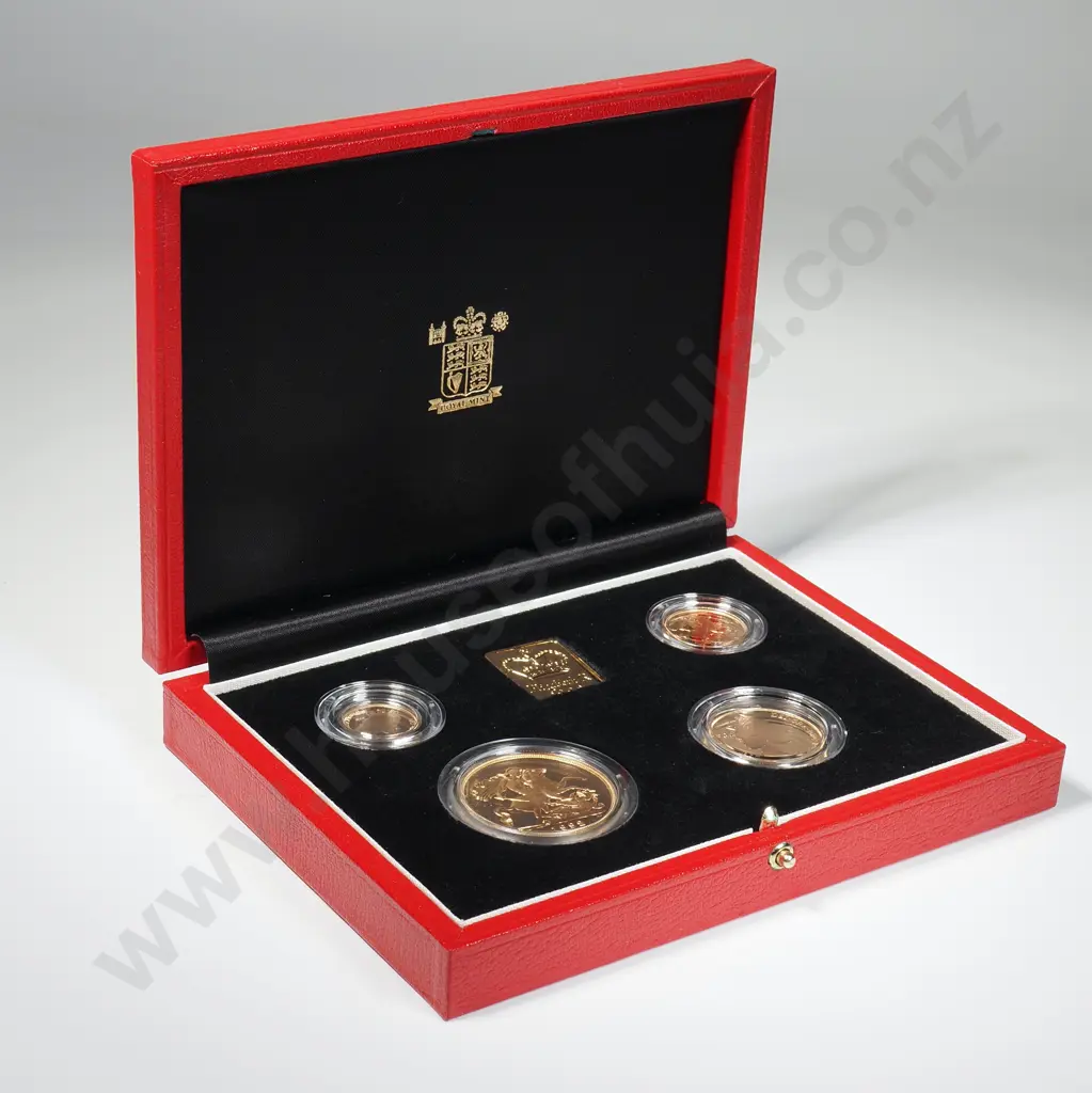 United Kingdom Four Gold Sovereign Coin Set - 1/2 - Full - Double & Quintuple Sovereigns Image 1++