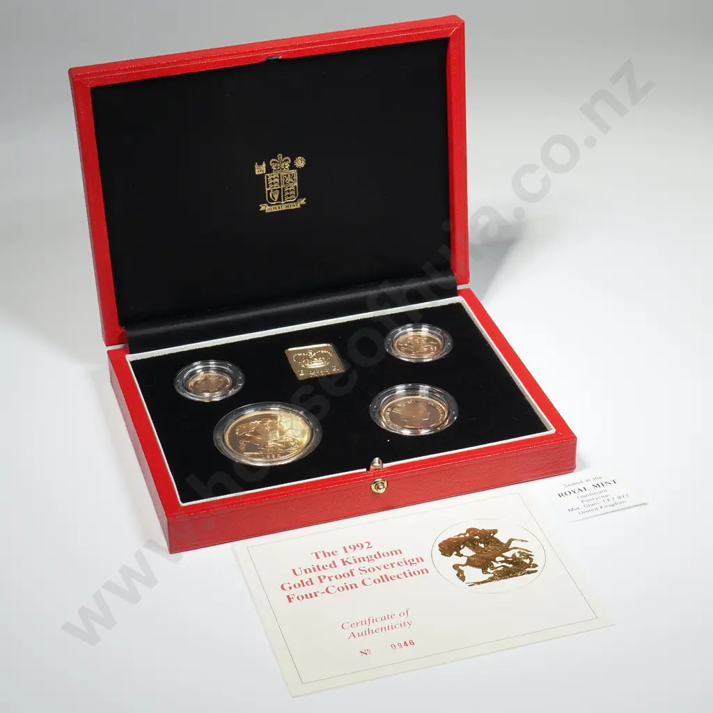 United Kingdom Four Gold Sovereign Coin Set - 1/2 - Full - Double & Quintuple Sovereigns Image 1++