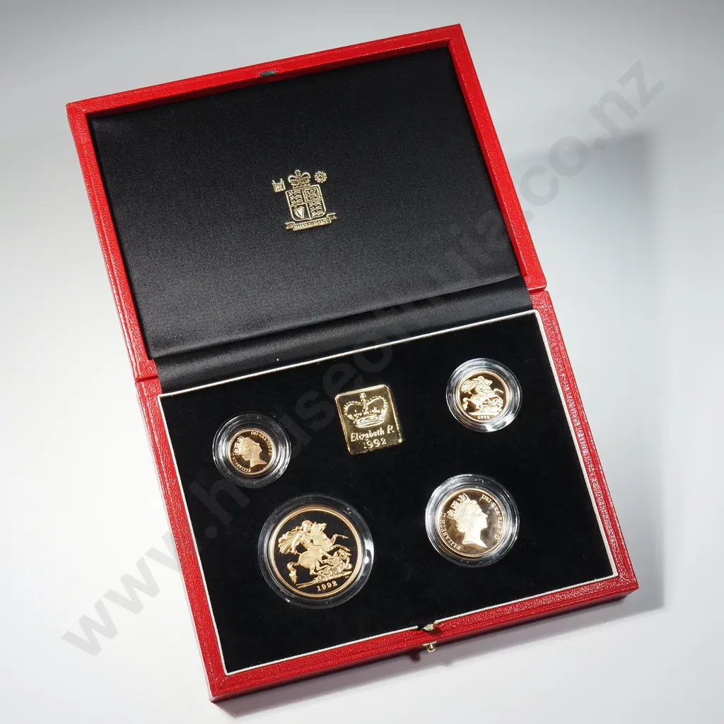 United Kingdom Four Gold Sovereign Coin Set - 1/2 - Full - Double & Quintuple Sovereigns Image 1++