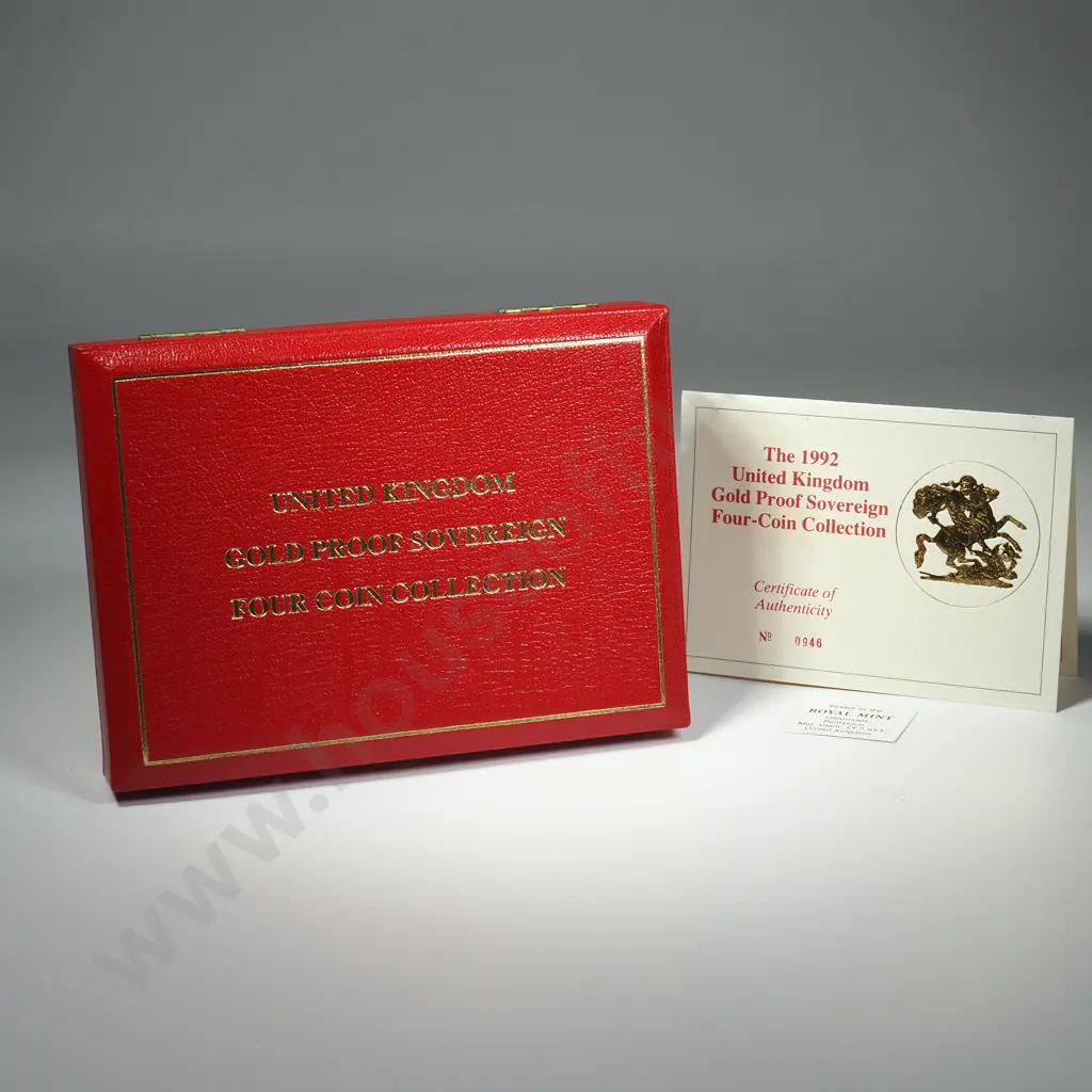 United Kingdom Four Gold Sovereign Coin Set - 1/2 - Full - Double & Quintuple Sovereigns Image 1++