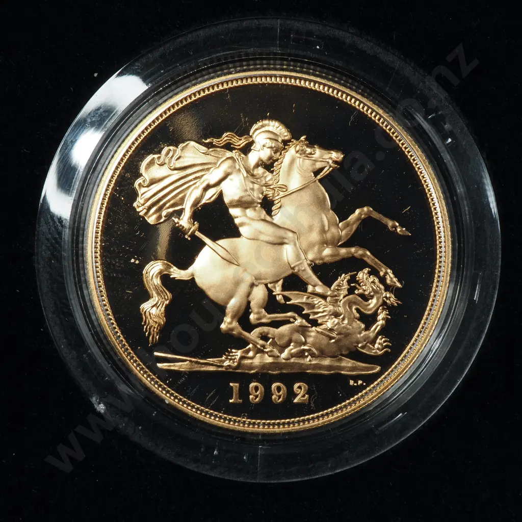 United Kingdom Four Gold Sovereign Coin Set - 1/2 - Full - Double & Quintuple Sovereigns Image 1++