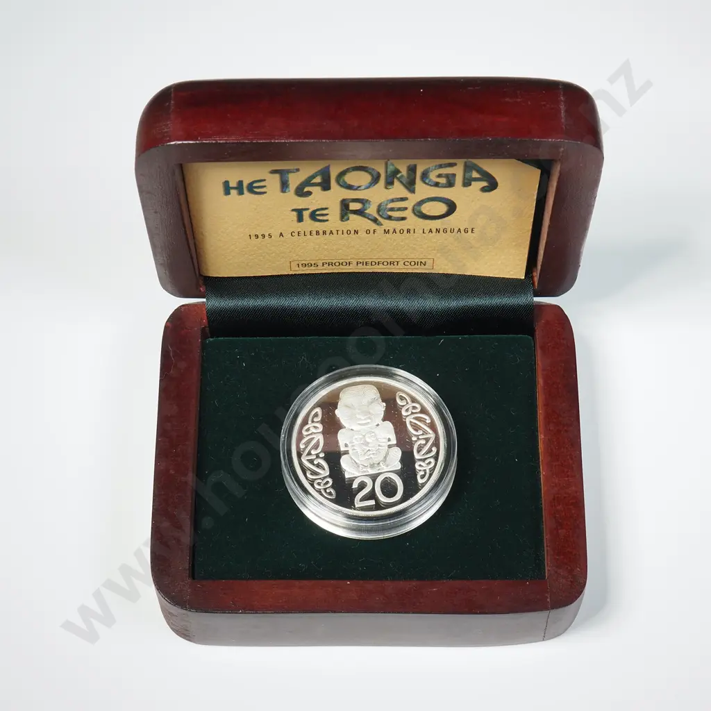1995 New Zealand Piedfort 20 Cent Silver Proof Coin Image 1++