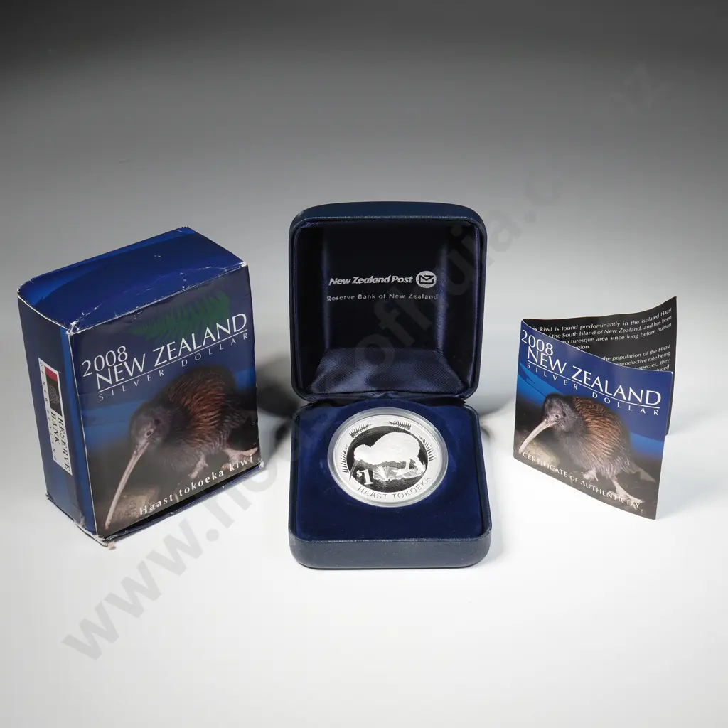 2008 New Zealand Proof Silver Dollar Image 1++
