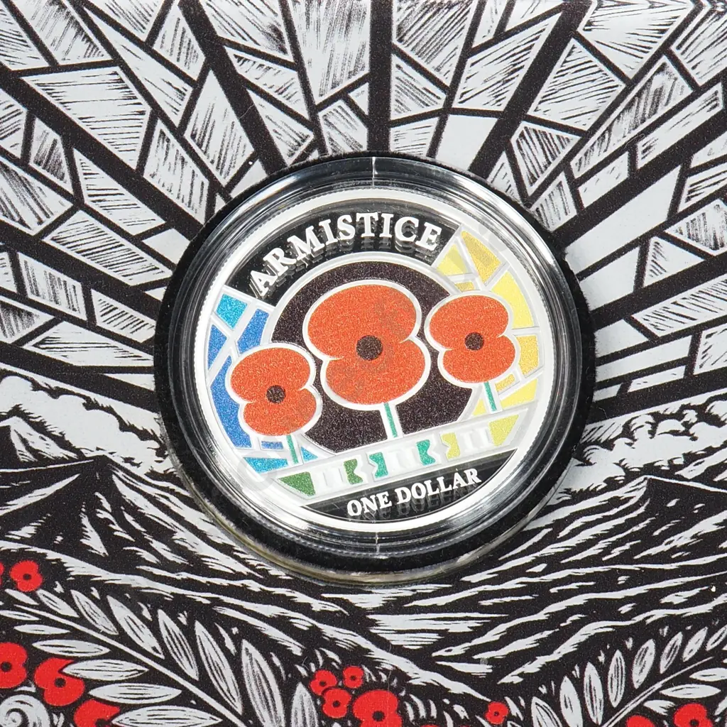2018 Armistice 3-Poppy One Dollar One Ounce Silver Proof Coin Image 1++