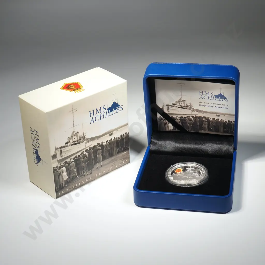 2014 HMS Achilles One Ounce Silver Proof Coin Image 1++