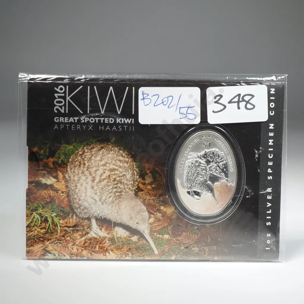 2016 New Zealand Great Spotted Kiwi One Ounce Silver Specimen Coin Image 1++