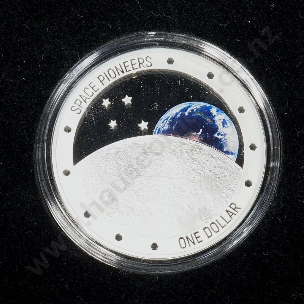 New Zealand Space Pioneers One Ounce Silver Proof Coin Image 1++