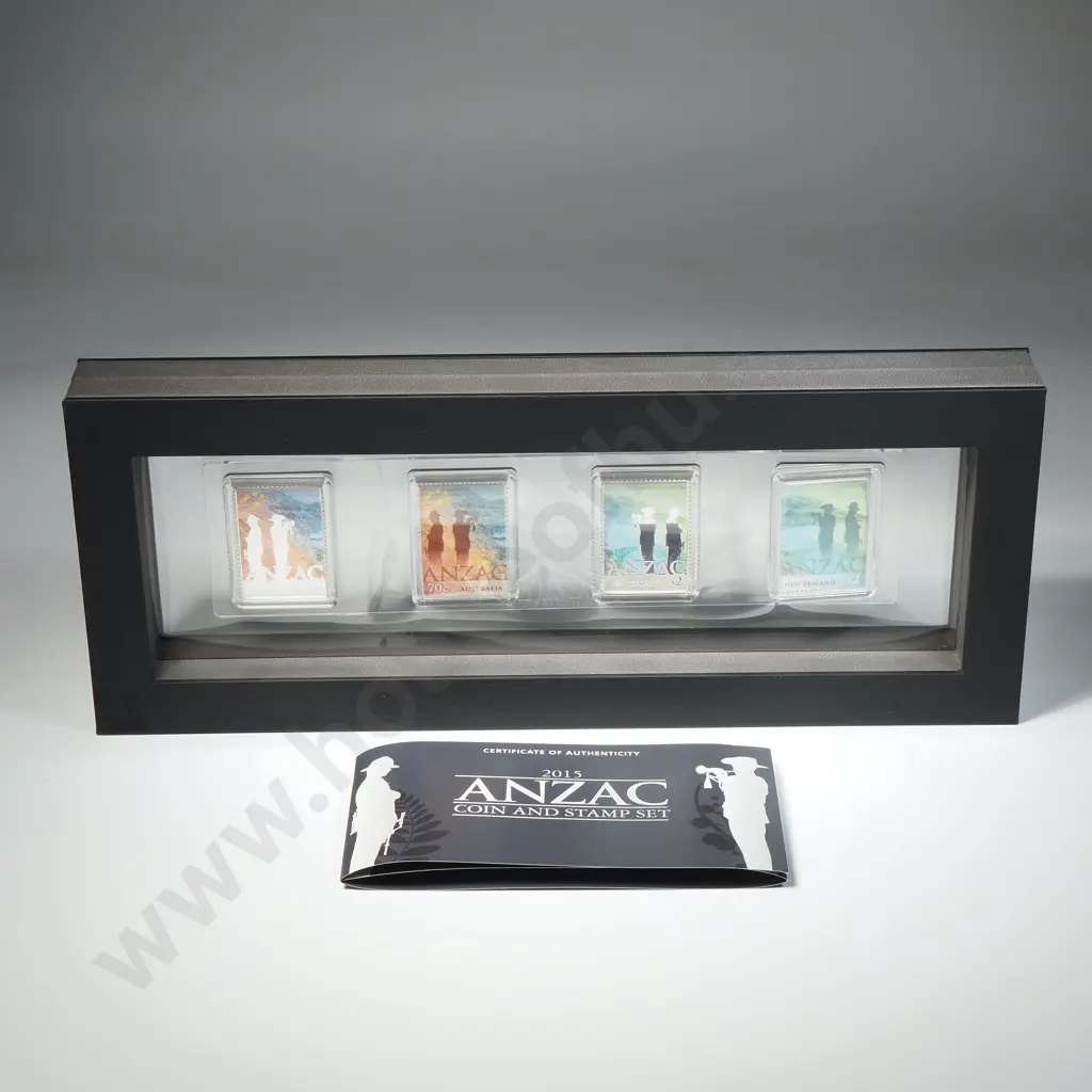 2015 Anzac Coin & Stamp Set Four Half Ounce Silver Coin / Stamp Image 1++