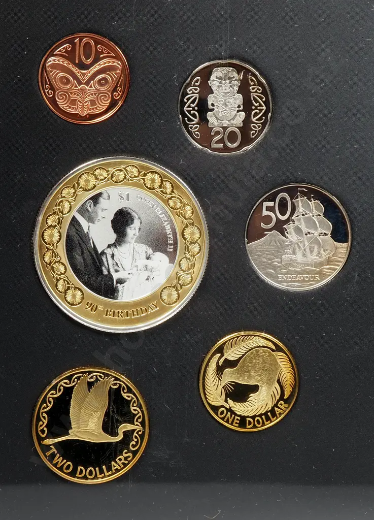 2016 New Zealand Proof Set w One Ounce Silver Proof Coin Image 1++