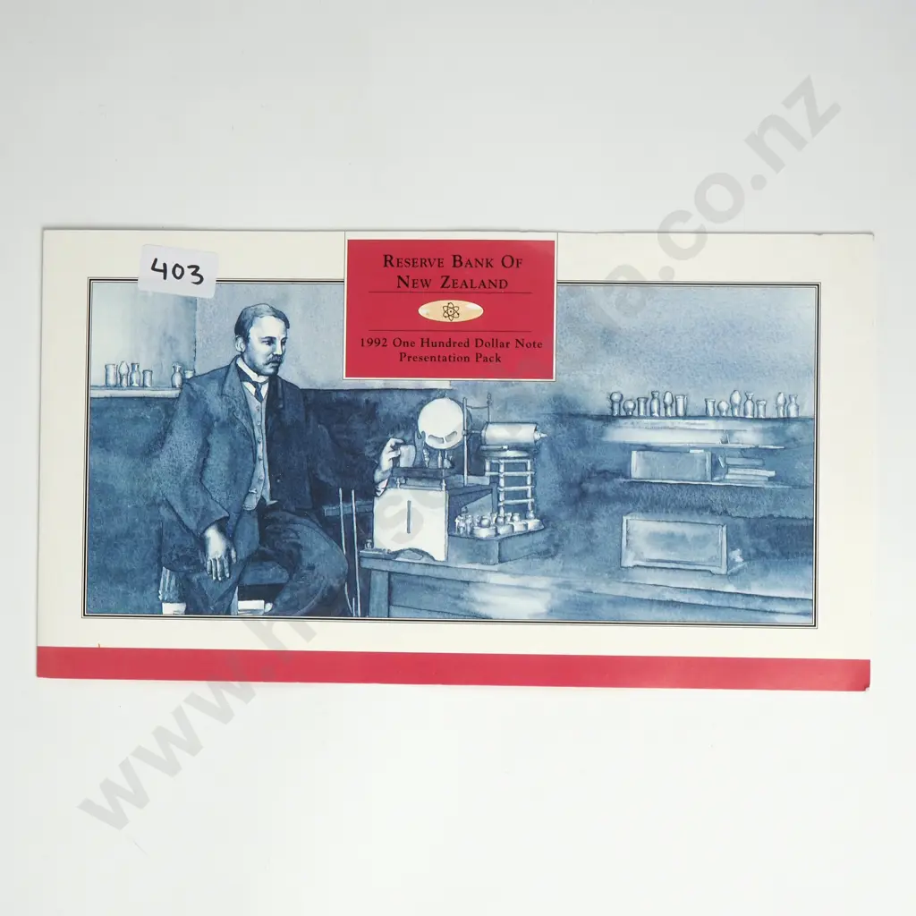 1992 New Zealand Presentation Pack of Uncut Sheet of Four 100 Dollar Brash Banknotes  Image 1++