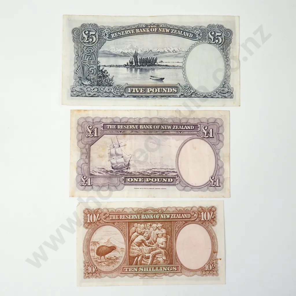 Three Fleming Banknotes - 10 Shilling / One Pound / Five Pound Image 1++