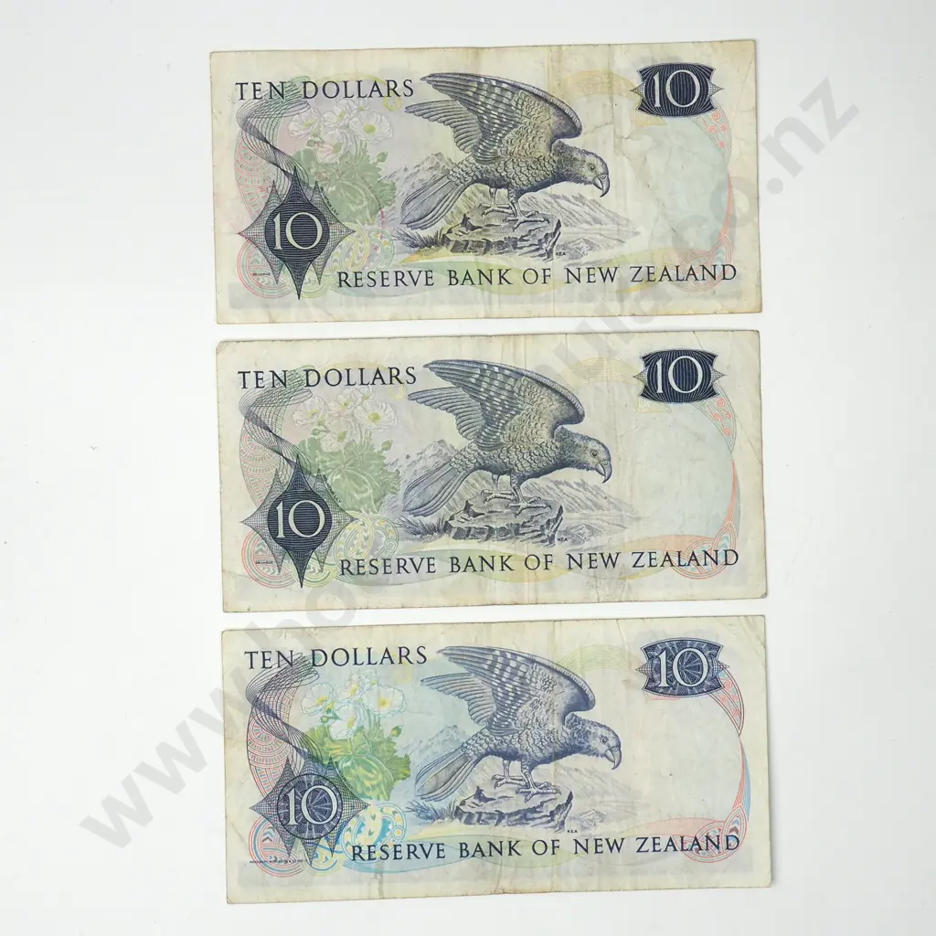 Three Hardie Replacement Ten Dollar Banknotes - Circulated Condition Image 1++