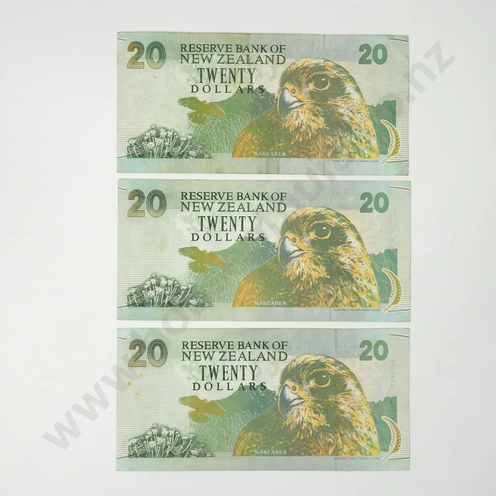 Three Brash ZZ Twenty Dollar Replacement Banknotes - Pleasing Serial Numbers Image 1++