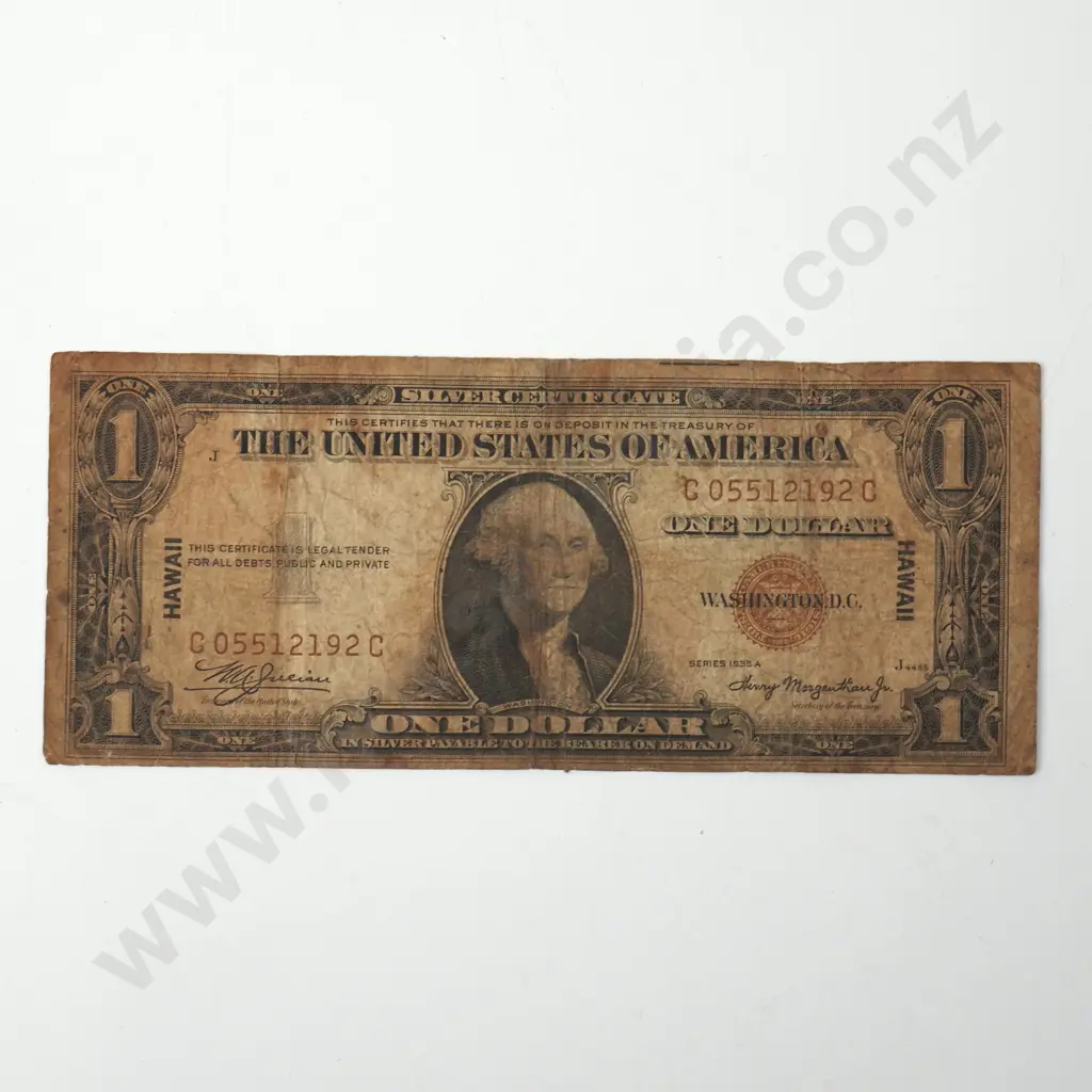 WW2 United States of America Silver Certificate "Hawaii" Overprint Image 1++