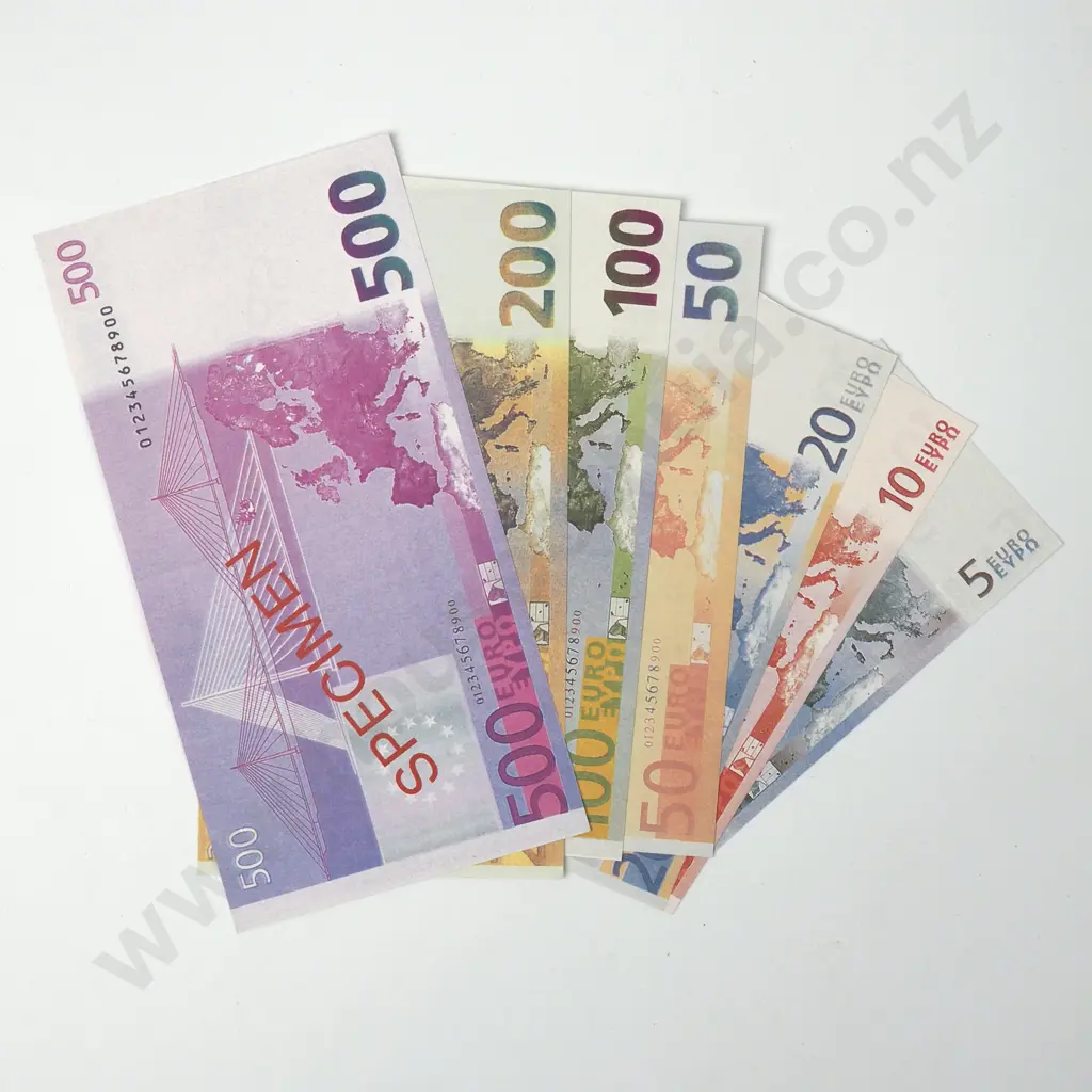 Banknote Album Sleeve w Paper Euro Specimen Notes Image 1++