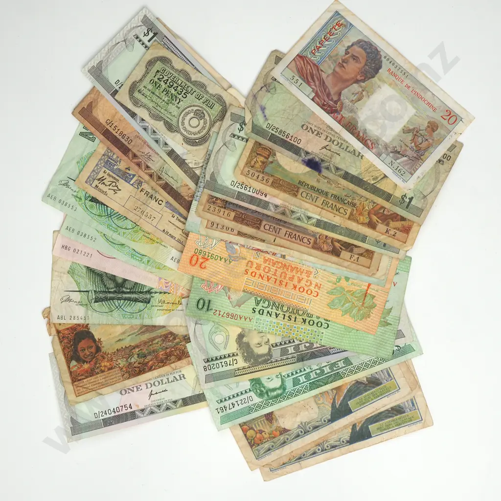 27 Assorted Pacific Island Banknotes Image 1++
