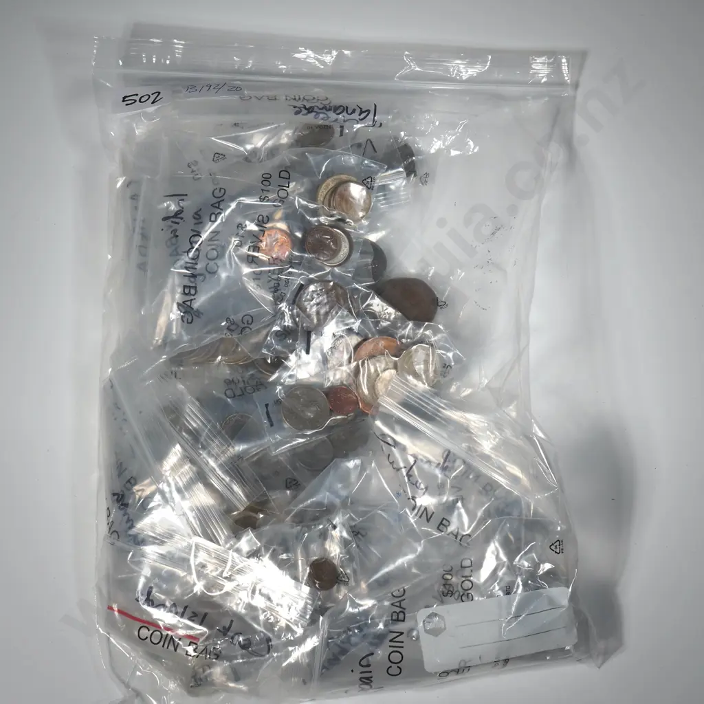 Large Assorted Lot of International Coinage - Bagged by Country Image 1++
