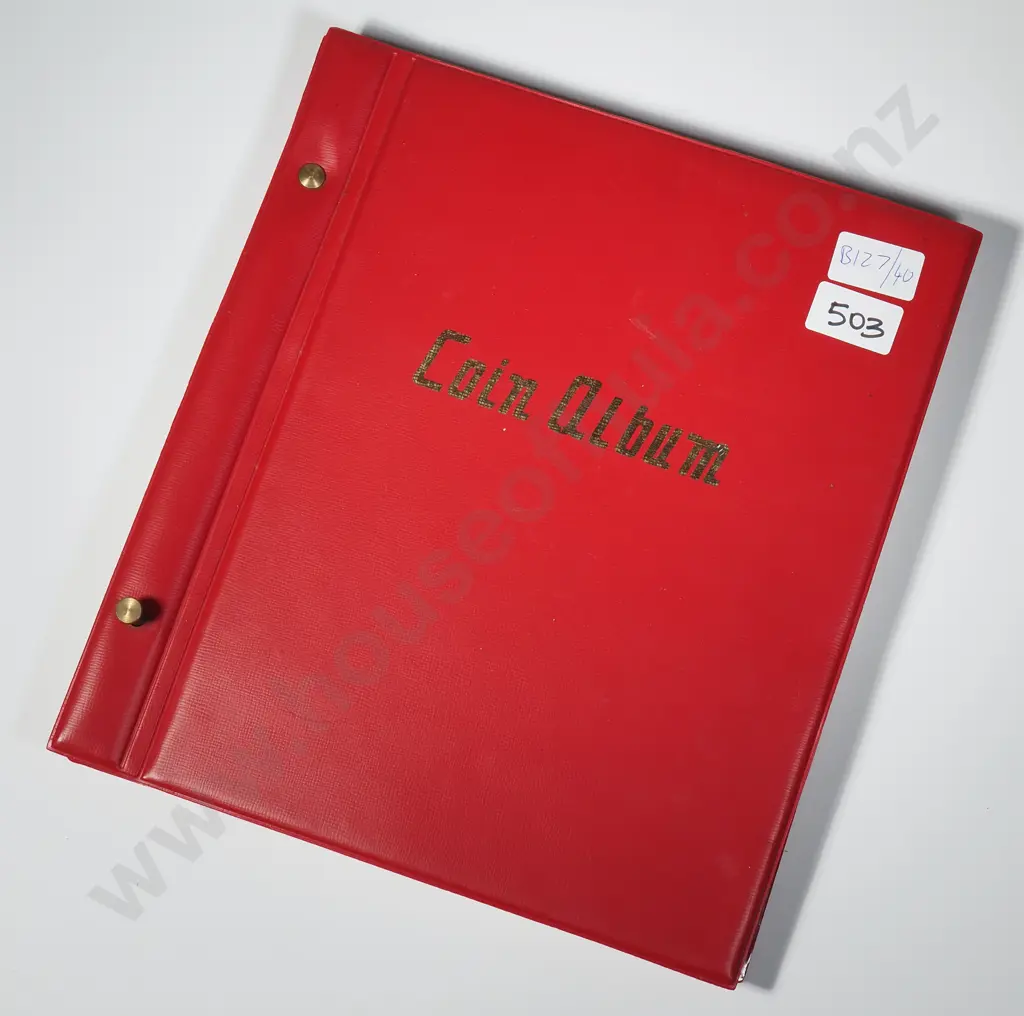 Coin Album w Coins - Most sheets have been cut and coins removed  Image 1++