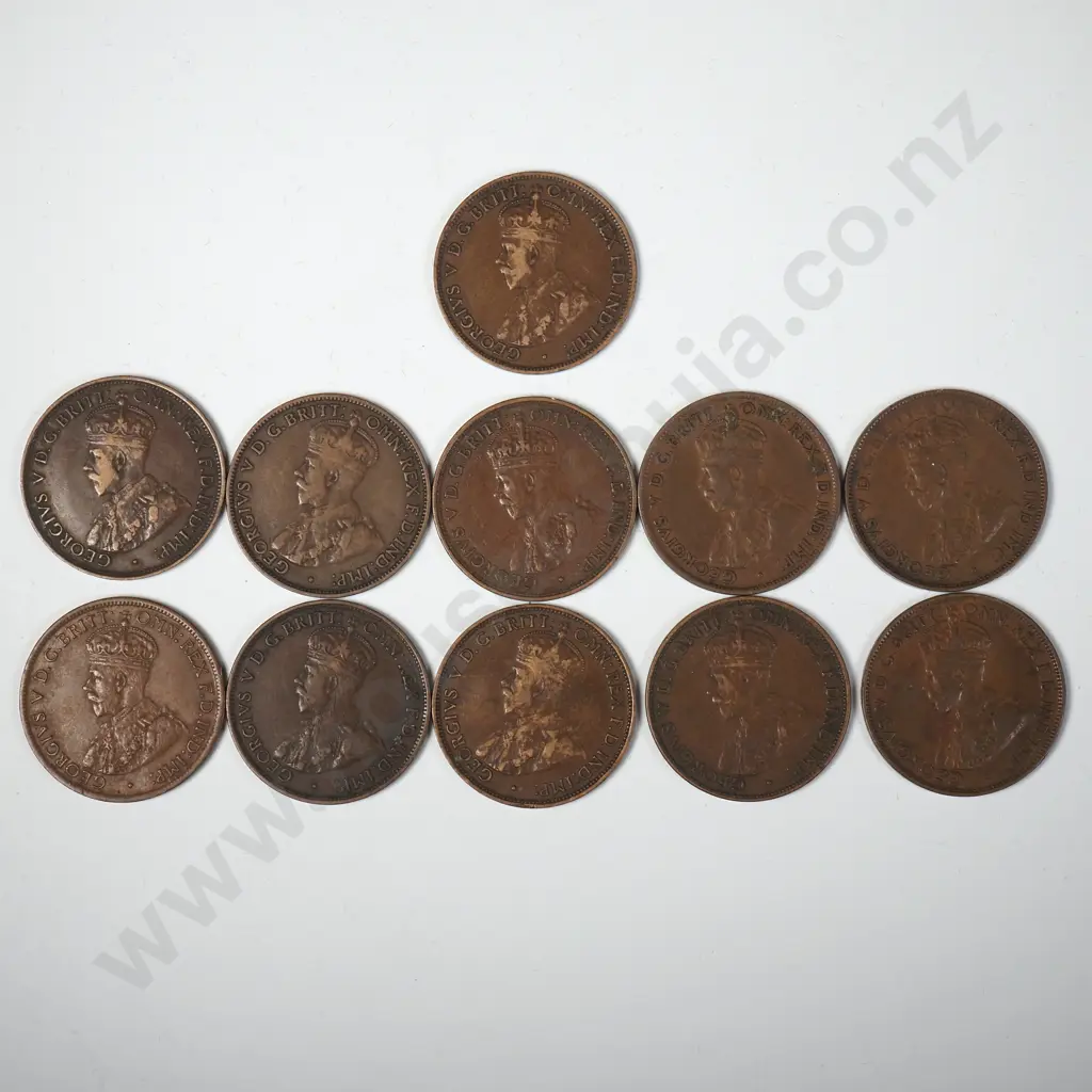 Sheet of Australian Half Penny Coins - Better Grades Image 1++