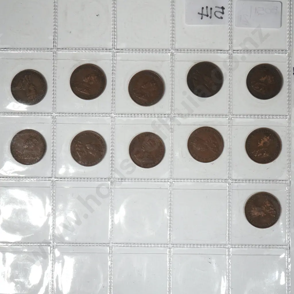 Sheet of Australian Half Penny Coins Image 1++
