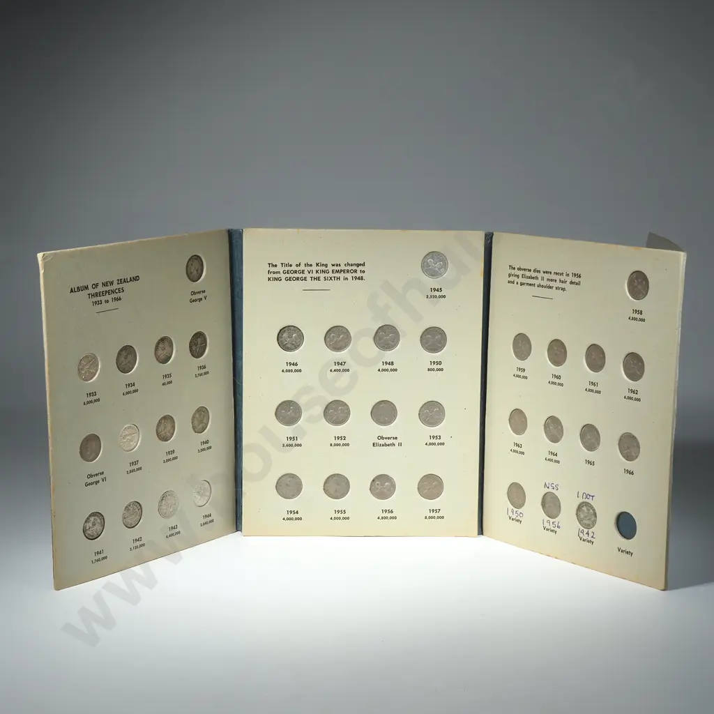 New Zealand Bertrand Threepence Album Includes 1935 Threepence Image 1++