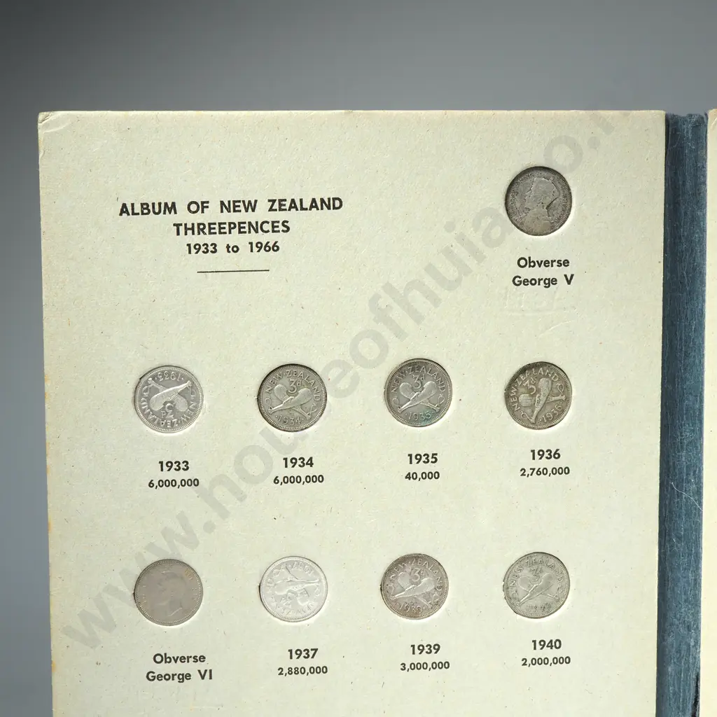 New Zealand Bertrand Threepence Album Includes 1935 Threepence Image 1++
