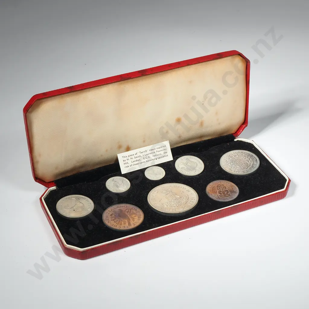 1953 New Zealand Proof Coin Set  Image 1++
