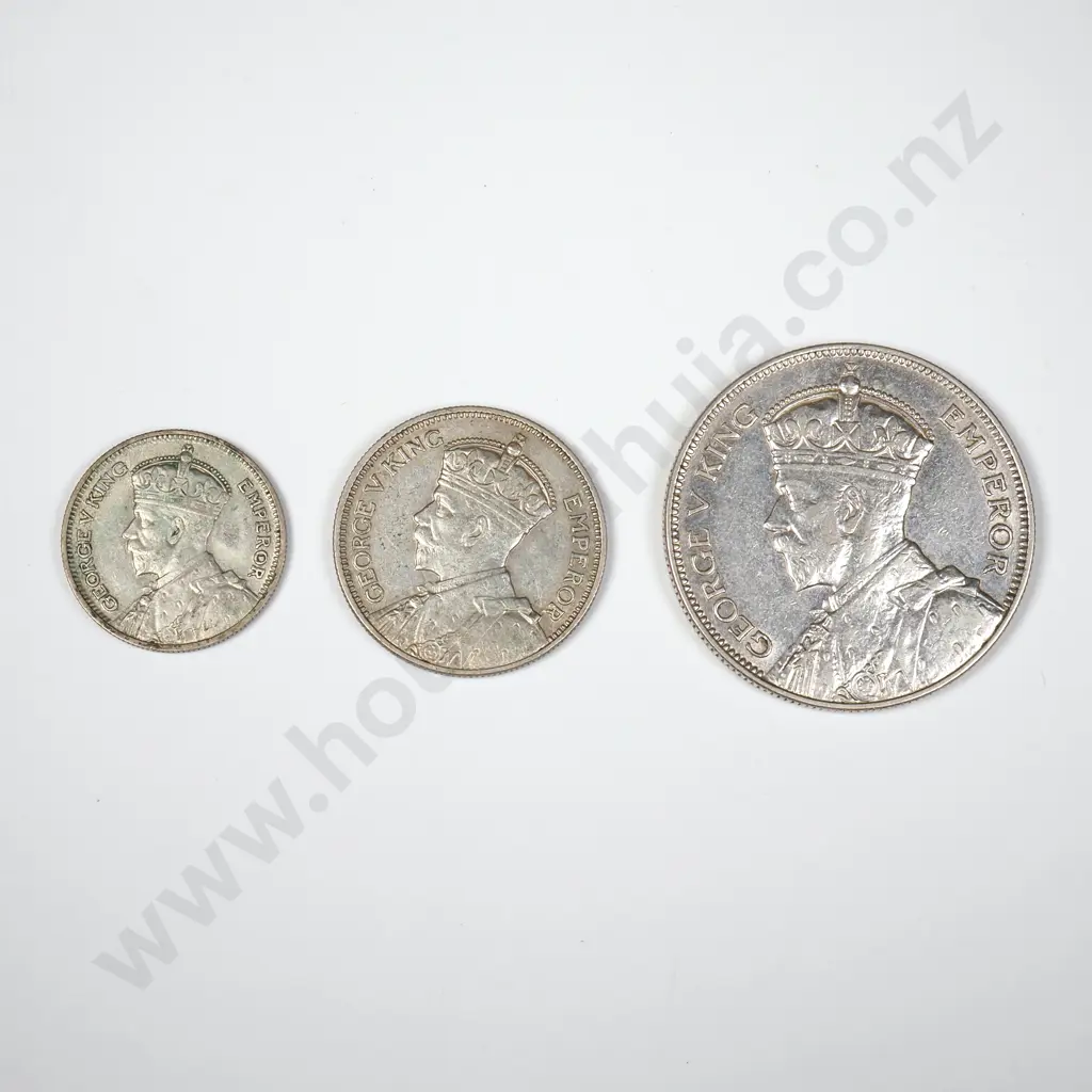 1935 New Zealand Sixpence / Shilling / Half Crown Image 1++