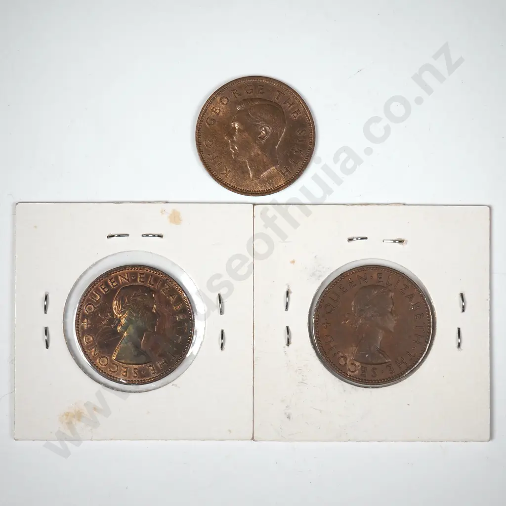 Three New Zealand Half Pennies in Better Grades  Image 1++