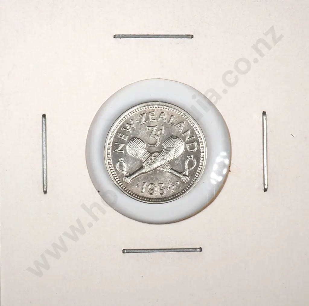 1934 New Zealand Threepence - Better grade Image 1++