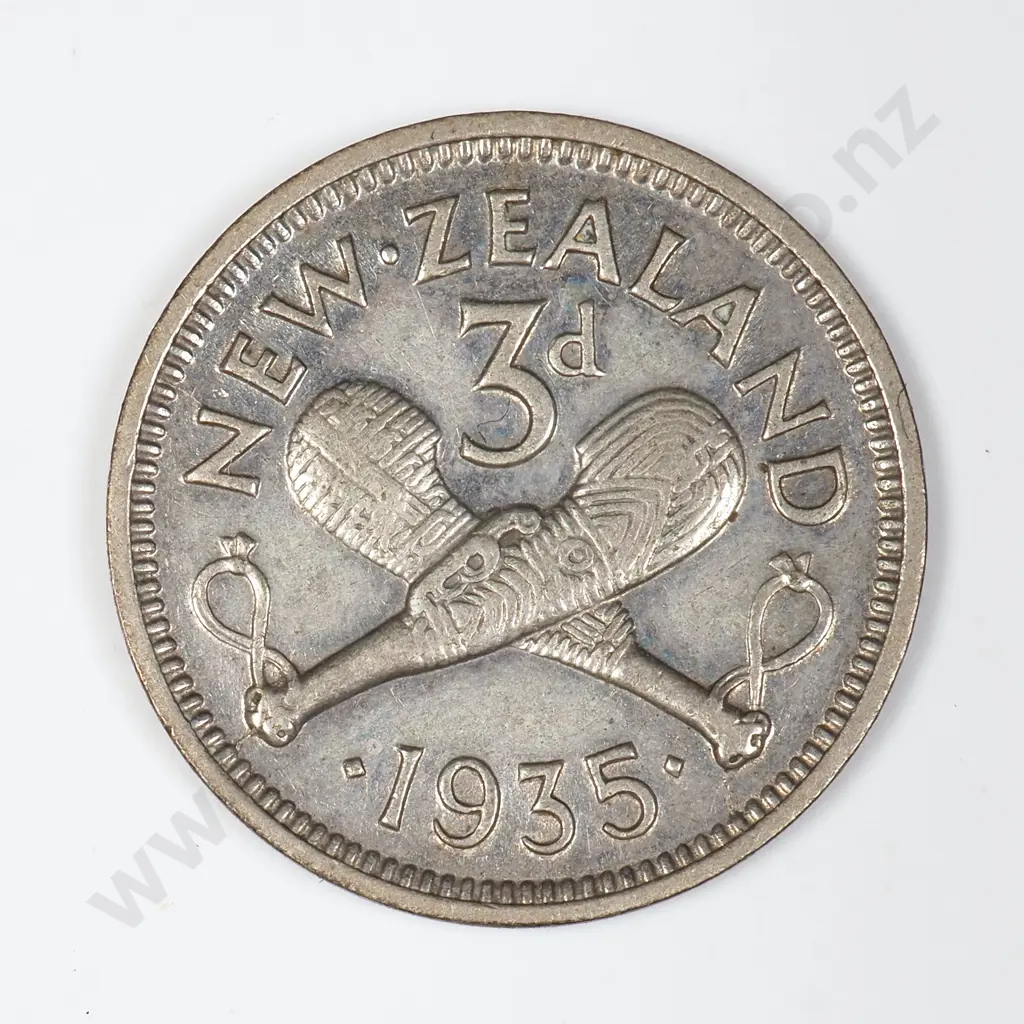 New Zealand 1935 Threepence Image 1++