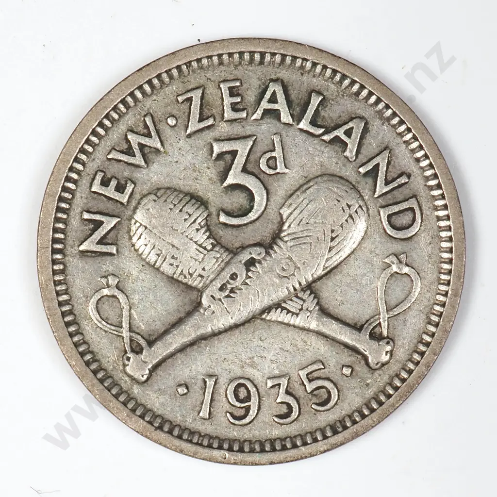 New Zealand 1935 Threepence Image 1++