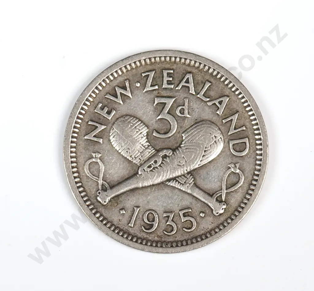 1935 New Zealand Threepence - F Image 1++