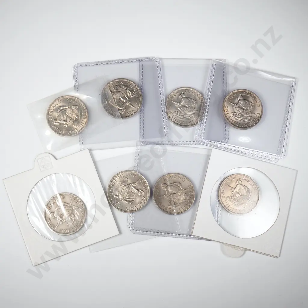 Eight New Zealand Post 1947 Shillings - Better Grades Image 1++