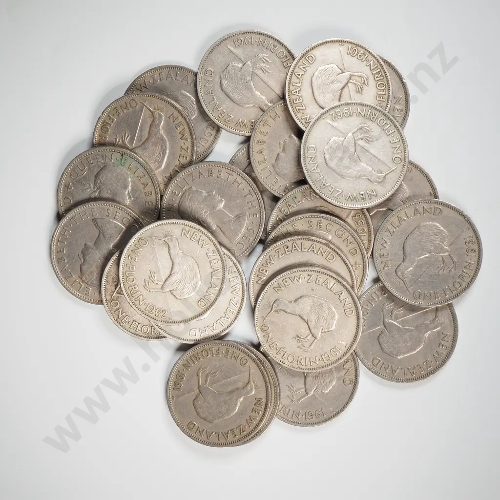 Assorted post 1947 New Zealand Florins  Image 1++