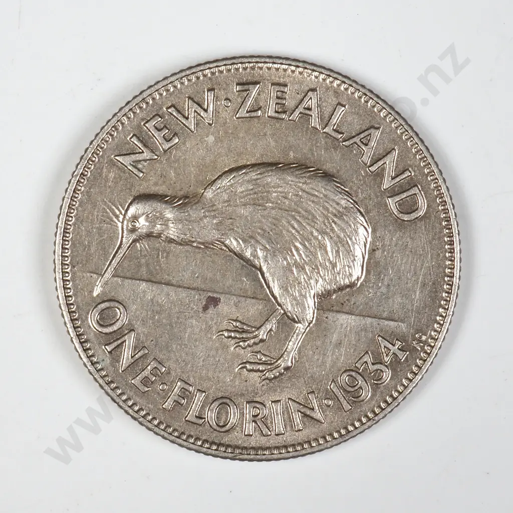 1934 New Zealand Florin - Better Grade Image 1++