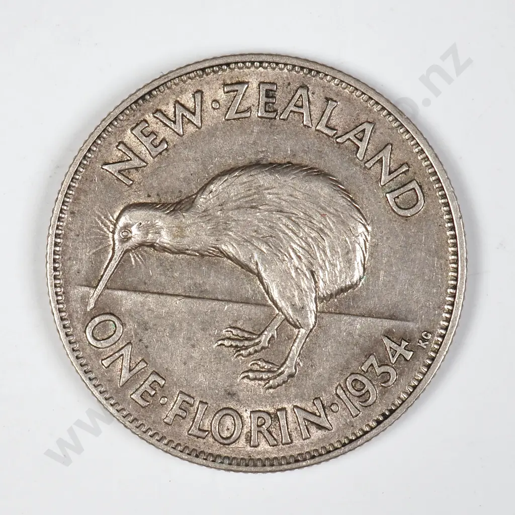 1934 New Zealand Florin - Better Grade Image 1++