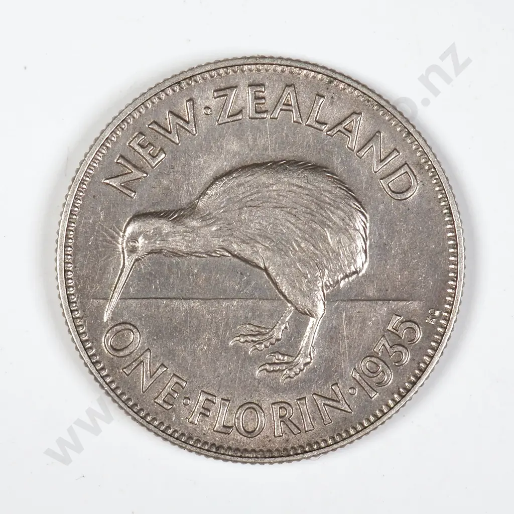 1935 New Zealand Florin - Better Grade Image 1++