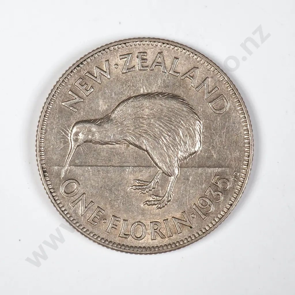 1935 New Zealand Florin - Better Grade Image 1++