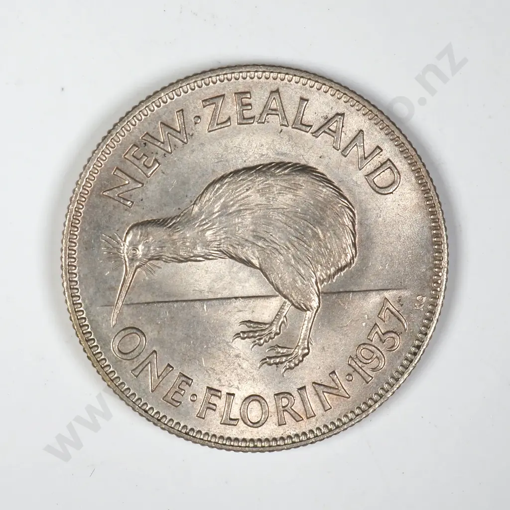 1937 New Zealand Florin - Better Grade Image 1++