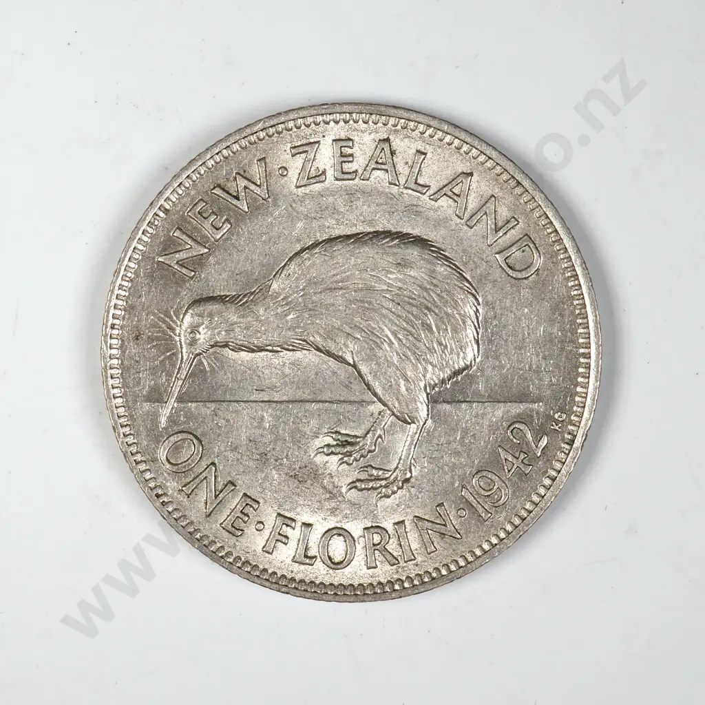 1942 New Zealand Florin - Better Grade Image 1++