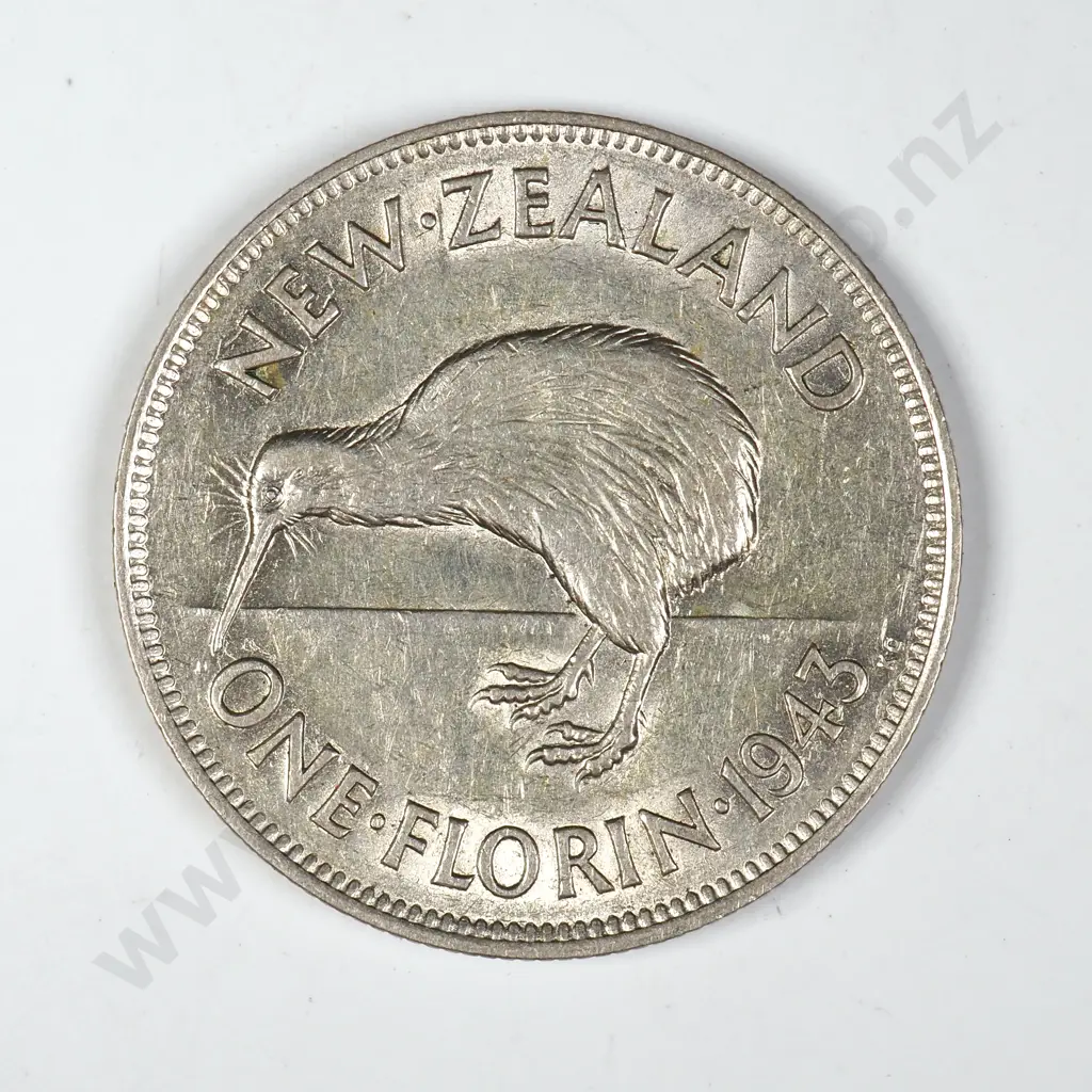 1943 New Zealand Florin - Better Grade Image 1++