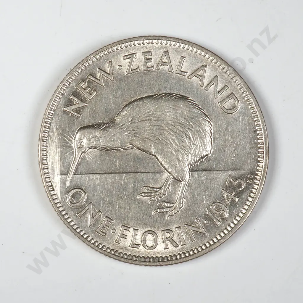 1943 New Zealand Florin - Better Grade Image 1++