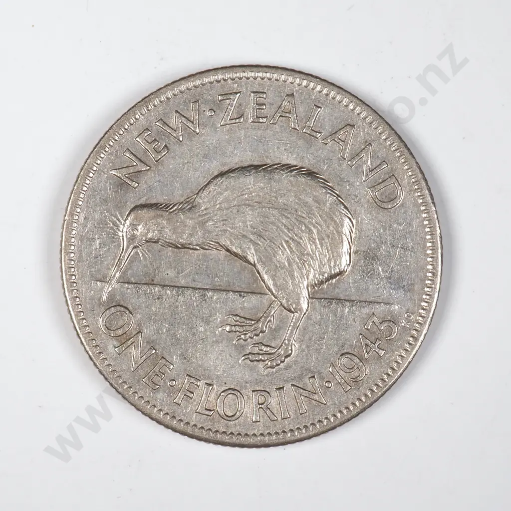 1943 New Zealand Florin - Better Grade Image 1++