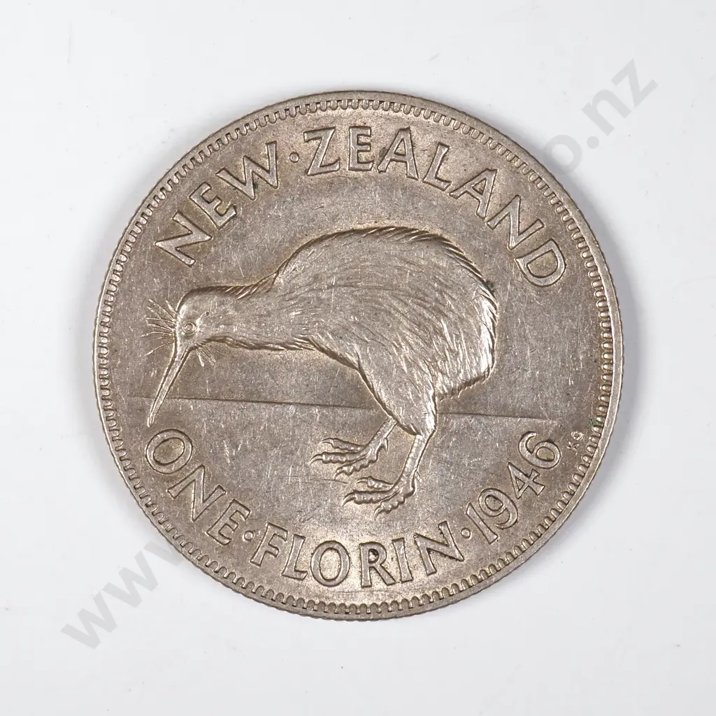 1946 New Zealand Florin - Better Grade Image 1++